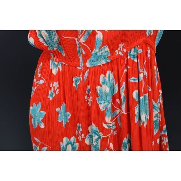 PATRONS OF PEACE RED & BLUE FLORAL MAXI SUN DRESS SIZE LARGE RAYON - Picture 5 of 10